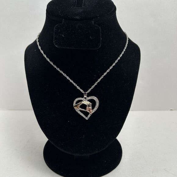 Vintage 21" 18kt Gold Plated Statement Necklace w/ Heart Pendant - Picture 2 of 5